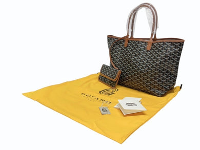 新品未使用 GOYARD ゴヤール サンルイPM バッグ トートバッグ STLOUIPMLTY01CL01P ブラウン PVC レザー 中古 4b006166