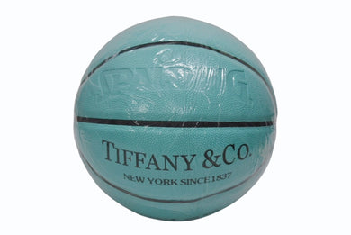 新品未使用 TIFFANY&Co. × Spalding ティファニー スポルティング バスケットボール インテリア ロゴ ティファニーブルー 合皮 中古 4b006185