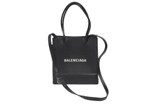 Load image into Gallery viewer, BALENCIAGA バレンシアガ ショッピングトートXXS 2WAY ショルダーバッグ ブラック レザー 597858 ロゴ シルバー金具 美品 4b006190 正規品