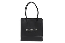Load image into Gallery viewer, BALENCIAGA バレンシアガ ショッピングトートXXS 2WAY ショルダーバッグ ブラック レザー 597858 ロゴ シルバー金具 美品 4b006190 正規品