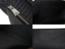 画像をギャラリービューアに読み込む, BOTTEGA VENETA ボッテガヴェネタ イントレチャート ハンドバッグ トートバッグ レザー ブラック 美品 中古 4b006203