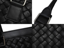 画像をギャラリービューアに読み込む, BOTTEGA VENETA ボッテガヴェネタ イントレチャート ハンドバッグ トートバッグ レザー ブラック 美品 中古 4b006203