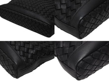 画像をギャラリービューアに読み込む, BOTTEGA VENETA ボッテガヴェネタ イントレチャート ハンドバッグ トートバッグ レザー ブラック 美品 中古 4b006203