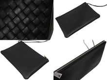 画像をギャラリービューアに読み込む, BOTTEGA VENETA ボッテガヴェネタ イントレチャート ハンドバッグ トートバッグ レザー ブラック 美品 中古 4b006203