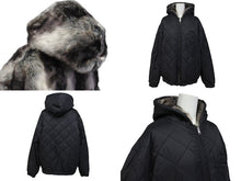 画像をギャラリービューアに読み込む, Supreme シュプリーム 20FW リバーシブル フーデッドジャケット フェイクファー ブラック グレー アクリル ポリエステル 美品 中古 4b006215