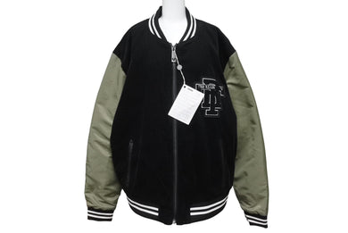 極美品 TRUE RELIGION トゥルー レリジョン VARSITY JACKET ヴァーシティジャケット ブラック カーキ サイズXXL 中古 4b006222