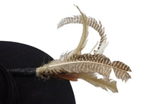 画像をギャラリービューアに読み込む, CHROME HEARTS クロムハーツ フェザーハット 帽子 サイズL ビーバーフェルト ハラコ ブラック 美品 中古 4b006243