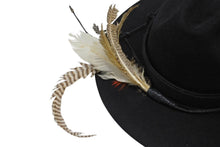画像をギャラリービューアに読み込む, CHROME HEARTS クロムハーツ フェザーハット 帽子 サイズL ビーバーフェルト ハラコ ブラック 美品 中古 4b006243