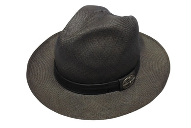 CHROME HEARTS クロムハーツ オーバルクロス ガスリンガー レザー ストローハット 帽子 サイズM 58.5cm 良品 中古 4b006244