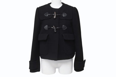 MIUMIU ミュウミュウ ダッフルコート MH1229 14年 ブラック ウール レーヨン サイズ36 美品 中古 4b006251