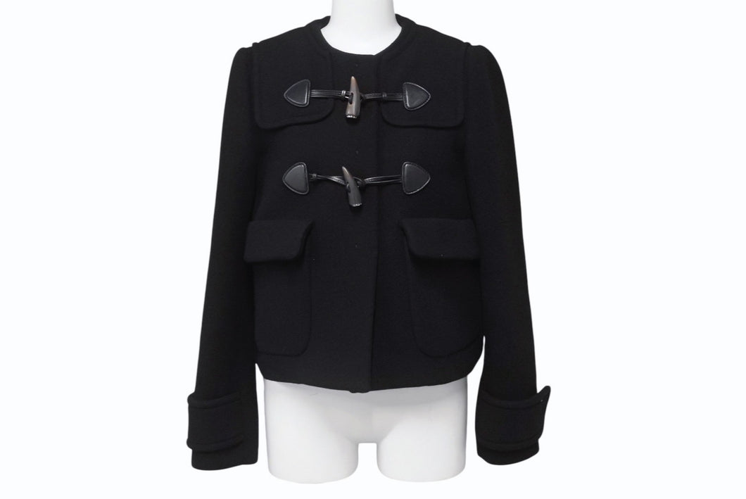 MIUMIU ミュウミュウ ダッフルコート MH1229 14年 ブラック ウール レーヨン サイズ36 美品 中古 4b006251