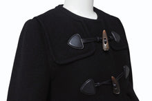 画像をギャラリービューアに読み込む, MIUMIU ミュウミュウ ダッフルコート MH1229 14年 ブラック ウール レーヨン サイズ36 美品 中古 4b006251