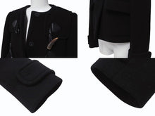 画像をギャラリービューアに読み込む, MIUMIU ミュウミュウ ダッフルコート MH1229 14年 ブラック ウール レーヨン サイズ36 美品 中古 4b006251