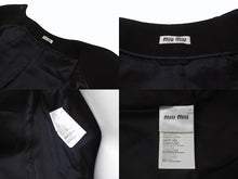 画像をギャラリービューアに読み込む, MIUMIU ミュウミュウ ダッフルコート MH1229 14年 ブラック ウール レーヨン サイズ36 美品 中古 4b006251