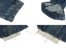 画像をギャラリービューアに読み込む, MIUMIU ミュウミュウ デニム ブルゾン ジャケット ブルー ロゴ クロップド コットン アウター GWB148 サイズ40 美品 中古 4b006252