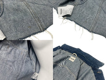 画像をギャラリービューアに読み込む, MIUMIU ミュウミュウ デニム ブルゾン ジャケット ブルー ロゴ クロップド コットン アウター GWB148 サイズ40 美品 中古 4b006252