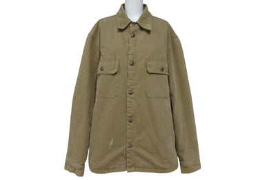 CHROME HEARTS クロムハーツ WORK DOG SHIRTS ワークドッグ シャツ ジャケット クロスボール ヘリンボーン ブラウン サイズXL 良品 中古 4b006253