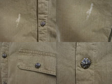 画像をギャラリービューアに読み込む, CHROME HEARTS クロムハーツ WORK DOG SHIRTS ワークドッグ シャツ ジャケット クロスボール ヘリンボーン ブラウン サイズXL 良品 中古 4b006253