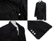 画像をギャラリービューアに読み込む, 極美品 PRADA プラダ 24SS シングルブレスト コットンジャケット UG1267 IC コットン ブラック サイズ48R 中古 4b006260