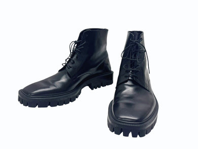 BALENCIAGA バレンシアガ Outdoor Rim Combat Boots ブーツ ブラック カーフスキン 579684 サイズ45 美品 中古 4b006264