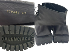 Load image into Gallery viewer, BALENCIAGA バレンシアガ Outdoor Rim Combat Boots ブーツ ブラック カーフスキン 579684 サイズ45 美品 中古 4b006264