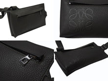 画像をギャラリービューアに読み込む, 極美品 LOEWE ロエベ バーティカル Tポケット ショルダーバッグ ソフトグレインカーフ レザー カーキ シルバー金具 中古 4b006265