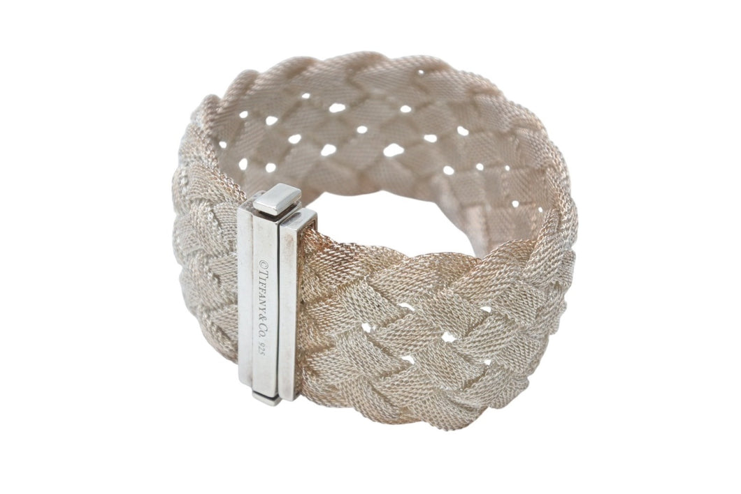 TIFFANY&Co. ティファニー ブレスレット サマセット メッシュ シルバー925 重量約46.1g シルバー 美品 中古 4b006299