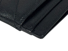 画像をギャラリービューアに読み込む, YVES SAINT LAURENT イヴサンローラン YSLロゴ カードケース 423291 BOW01 カーフスキン ブラック 美品 中古 4b006303