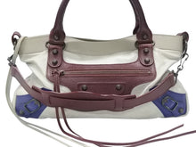 Load image into Gallery viewer, BALENCIAGA バレンシアガ ザ・ファースト 2WAYハンドバッグ 103208 ボルドー ライトブルー ブルー 美品 中古 4b006309