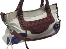 Load image into Gallery viewer, BALENCIAGA バレンシアガ ザ・ファースト 2WAYハンドバッグ 103208 ボルドー ライトブルー ブルー 美品 中古 4b006309