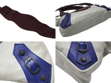 Load image into Gallery viewer, BALENCIAGA バレンシアガ ザ・ファースト 2WAYハンドバッグ 103208 ボルドー ライトブルー ブルー 美品 中古 4b006309