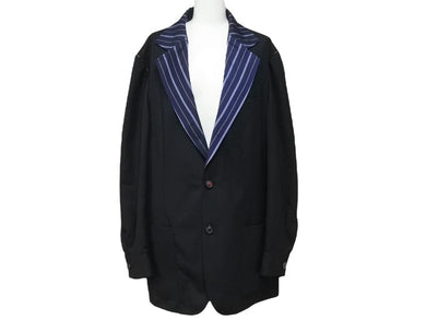 極美品 Maison Margiela メゾンマルジェラ リバーシブルジャケット 21S S50BN0471 ポリエステル 毛 ブラック サイズ48 中古 4b006320