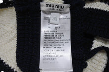 Load image into Gallery viewer, 新品同様 MIUMIU ミュウミュウ Cotton bralette コットンブラレット ブラジャー トップス 2024-2025AW ホワイト ネイビー サイズ38 中古 4b006323