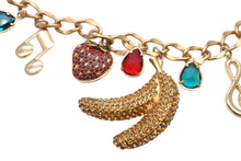 画像をギャラリービューアに読み込む, 極美品 DOLCE&amp;GABBANA ドルチェアンドガッバーナ ネックレス WPJ1S2W00011 重量約211.3g フルーツ ブラス ラインストーン 中古 4b006325