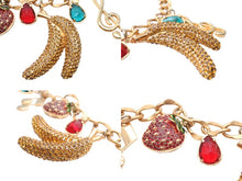 画像をギャラリービューアに読み込む, 極美品 DOLCE&amp;GABBANA ドルチェアンドガッバーナ ネックレス WPJ1S2W00011 重量約211.3g フルーツ ブラス ラインストーン 中古 4b006325