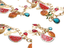 画像をギャラリービューアに読み込む, 極美品 DOLCE&amp;GABBANA ドルチェアンドガッバーナ ネックレス WPJ1S2W00011 重量約211.3g フルーツ ブラス ラインストーン 中古 4b006325