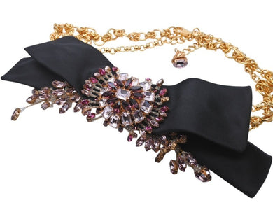 DOLCE&GABBANA ドルチェアンドガッバーナ クリスタル メッキ ベルト ゴールド パープル ピンク 美品 中古 4b006326