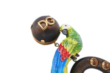 画像をギャラリービューアに読み込む, 新品同様 DOLCE&amp;GABBANA ドルチェアンドガッバーナ イヤリング WEM4C5W1111 重量約63.7g インコ ブラス ウッド ラインストーン 中古 4b006328