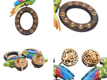 画像をギャラリービューアに読み込む, 新品同様 DOLCE&amp;GABBANA ドルチェアンドガッバーナ イヤリング WEM4C5W1111 重量約63.7g インコ ブラス ウッド ラインストーン 中古 4b006328