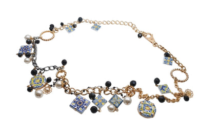 DOLCE&GABBANA ドルチェアンドガッバーナ ネックレス 重量約177.9g メキシカンタイル調 ブラス テラコッタ 美品 中古 4b006329
