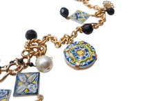 画像をギャラリービューアに読み込む, DOLCE&amp;GABBANA ドルチェアンドガッバーナ ネックレス 重量約177.9g メキシカンタイル調 ブラス テラコッタ 美品 中古 4b006329
