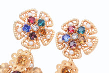 画像をギャラリービューアに読み込む, DOLCE&amp;GABBANA ドルチェアンドガッバーナ イヤリング 重量約41.3g ブラス フェイクパール ラインストーン 美品 中古 4b006331