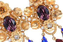 画像をギャラリービューアに読み込む, DOLCE&amp;GABBANA ドルチェアンドガッバーナ イヤリング 重量約41.3g ブラス フェイクパール ラインストーン 美品 中古 4b006331