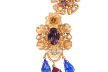 画像をギャラリービューアに読み込む, DOLCE&amp;GABBANA ドルチェアンドガッバーナ イヤリング 重量約41.3g ブラス フェイクパール ラインストーン 美品 中古 4b006331