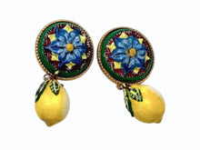 画像をギャラリービューアに読み込む, 極美品 DOLCE&amp;GABBANA ドルチェアンドガッバーナ レモンモチーフ イヤリング イエロー マルチカラー ゴールド金具 中古 4b006332