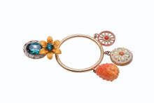 画像をギャラリービューアに読み込む, DOLCE&amp;GABBANA ドルチェアンドガッバーナ イヤリング フラワーモチーフ オレンジ マルチカラー ゴールド金具 美品 中古 4b006334