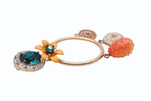 画像をギャラリービューアに読み込む, DOLCE&amp;GABBANA ドルチェアンドガッバーナ イヤリング フラワーモチーフ オレンジ マルチカラー ゴールド金具 美品 中古 4b006334