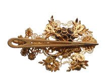 画像をギャラリービューアに読み込む, DOLCE&amp;GABBANA ドルチェアンドガッバーナ ヘアクリップ ダッカール 重量約67.1g ブラス ラインストーン エンジェル 薔薇 美品 中古 4b006335