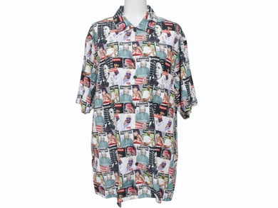 極美品 Supreme シュプリーム Magazine S/S shirt 半袖シャツ マルチカラー ムック本 総柄 サイズM 2023SS0601005 中古 4b006346
