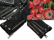 Load image into Gallery viewer, 極美品 GUCCI グッチ ダブルライダースジャケット スタッズ 刺繍 シープスキン ブラック サイズ38 中古 4b006347